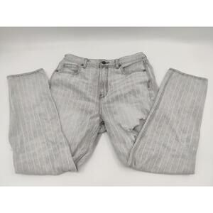 American Eagle‎ Jeans Womens Size 10 Gray Stripe Distressed 100% Cotton Vintage